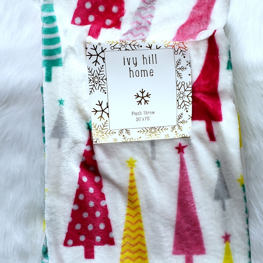 Christmas Trees Holiday Throw Blanket